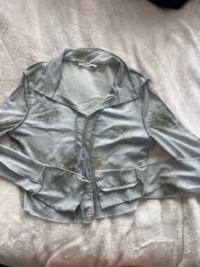 Light Gray/green sheer top